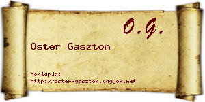 Oster Gaszton névjegykártya